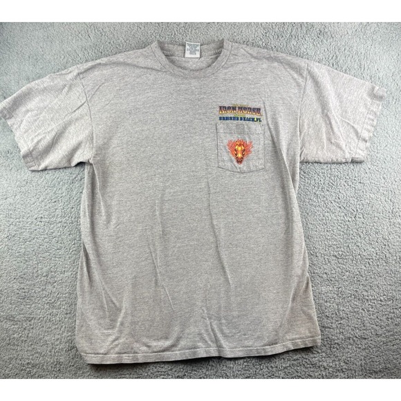 Vtg Iron Horse Saloon Shirt Adult 2XL Gray Ormond Beach,Florida Distressed - Picture 3 of 12